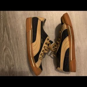 Puma 3 LO DENIM  Sneakers Blue Denim Tan Mens US Size 6.5 UK Size 5.5 181321 02